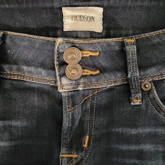 Hudson Croxley Cuff Dark Wash Denim Jean Shorts Women's Waist Size 24 NWOT - Picture 7 of 10